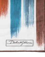 Dolce & Gabbana Multicolor Stripes Cotton Square Foulard Scarf