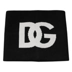 Dolce & Gabbana Black Cashmere DG Logo Square Handkerchief Scarf