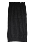 Dolce & Gabbana Black Cashmere Knitted Neck Warmer Foulard Scarf