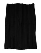 Dolce & Gabbana Black Cashmere Knitted Neck Warmer Foulard Scarf
