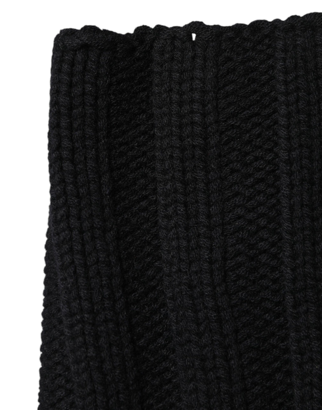 Dolce & Gabbana Black Cashmere Knitted Neck Warmer Foulard Scarf