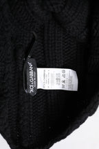 Dolce & Gabbana Black Cashmere Knitted Neck Warmer Foulard Scarf
