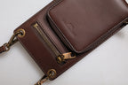 Dolce & Gabbana Brown Leather Neck Strap Cross Body Sling Bag