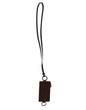 Dolce & Gabbana Brown Calf Leather Lanyard Logo Card Holder Wallet