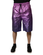 Dolce & Gabbana Metallic Pink Purple Two Tone Bermuda Shorts