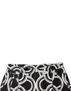 Dolce & Gabbana Black White Linen Bermuda Shorts