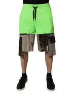 Dolce & Gabbana Green Patchwork Camouflage Men Cargo Shorts