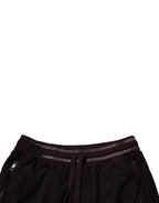 Dolce & Gabbana Maroon Cotton Logo Plaque Men Bermuda Shorts