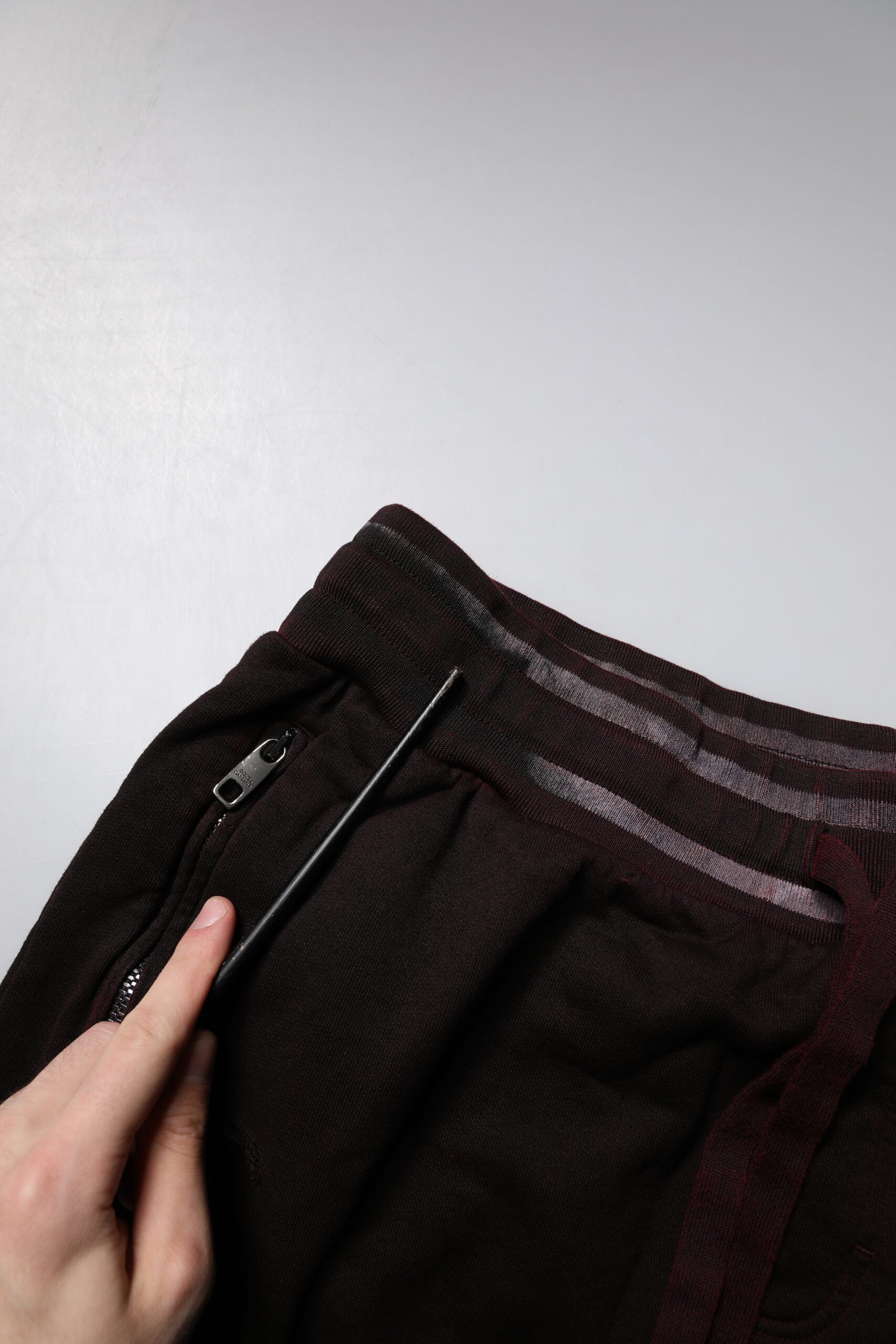 Dolce & Gabbana Maroon Cotton Logo Plaque Men Bermuda Shorts