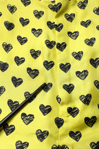 Dolce & Gabbana Green Silk Heart Print Bermuda Shorts