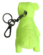 Dolce & Gabbana Green Bear Embroidered Logo Keychain Clasp Keyring