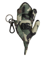 Dolce & Gabbana Multicolor Camouflage Animal Silhouette Keychain Keyring