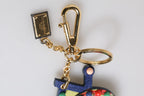 Dolce & Gabbana Multicolor Gold Tone Carretto Keychain Keyring
