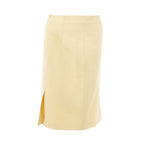 Lardini Yellow Viscose Midi Skirt