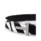 Tom Ford Black And White Leather Regular Belt