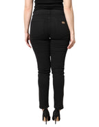 Dolce & Gabbana Black Cotton Mid Waisted Skinny Denim Jeans
