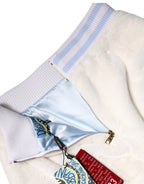 Dolce & Gabbana Off White Faux Fur High Waisted Mini Skirt
