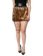 Dolce & Gabbana Metallic Gold High Waist Women Hotpants Short
