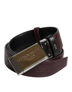 Dolce & Gabbana Black Brown Leather Metal Buckle Reversible Belt