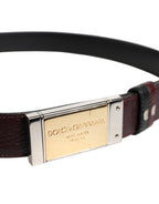 Dolce & Gabbana Black Brown Leather Metal Buckle Reversible Belt