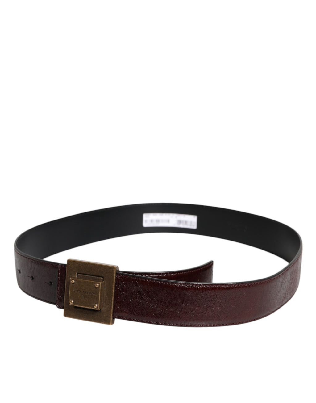 Dolce & Gabbana Brown Leather Gold Metal Buckle Classic Belt