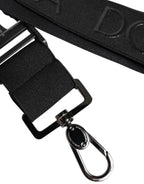 Dolce & Gabbana Black Stretch Polyester Rubberised DG Logo Keychain