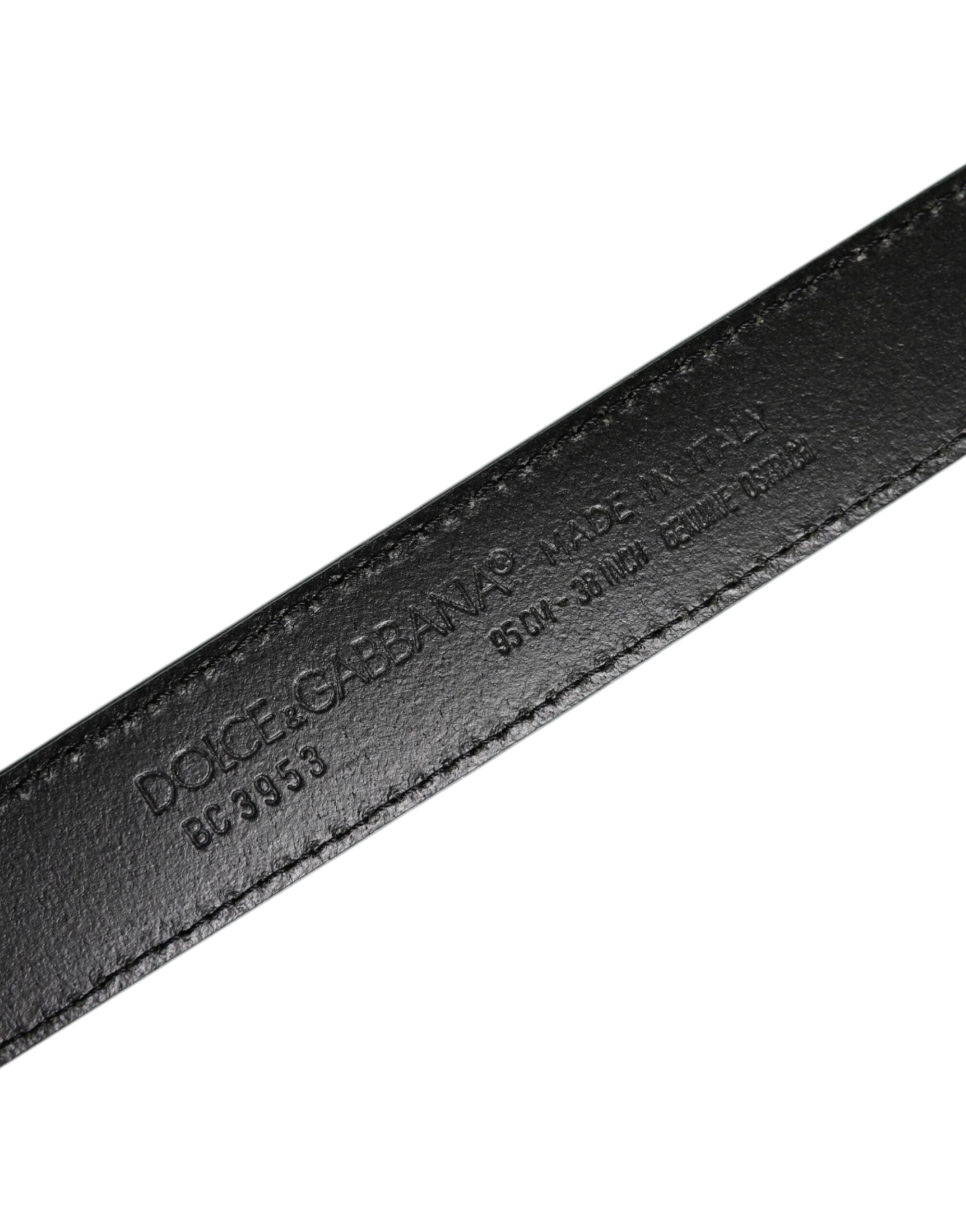 Dolce & Gabbana Green Ostrich Leather Silver Metal Buckle Belt