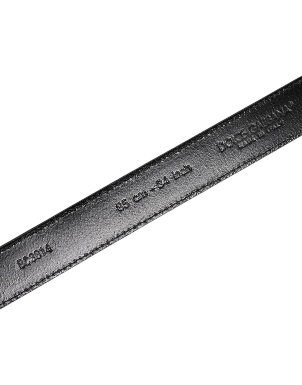 Dolce & Gabbana Gray Leather Silver Tone Metal Buckle Belt