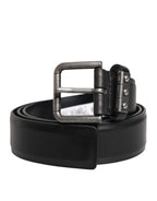 Dolce & Gabbana Black Leather Metal Buckle Classic Belt