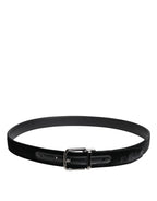 Dolce & Gabbana Black Leather Metal Buckle Classic Belt