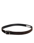 Dolce & Gabbana Brown Velvet Metal Buckle Classic Belt