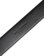 Dolce & Gabbana Black Leather Metal Buckle Classic Belt