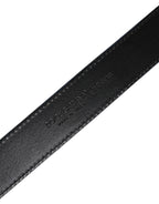 Dolce & Gabbana Blue Beige Leather Weaved Metal Buckle Belt