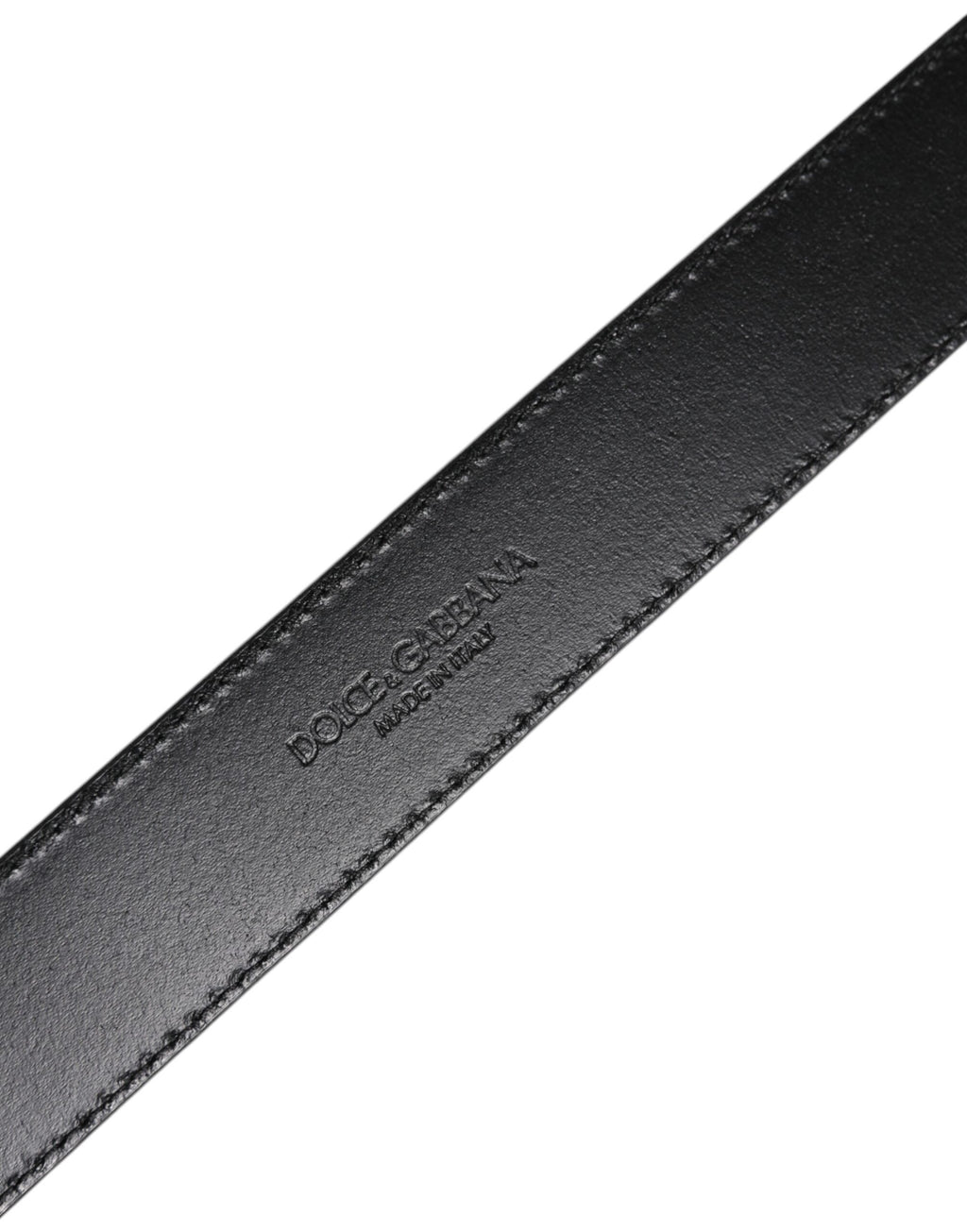 Dolce & Gabbana Silver Leather Classic Metal Logo Buckle Belt