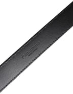 Dolce & Gabbana Silver Leather Classic Metal Logo Buckle Belt