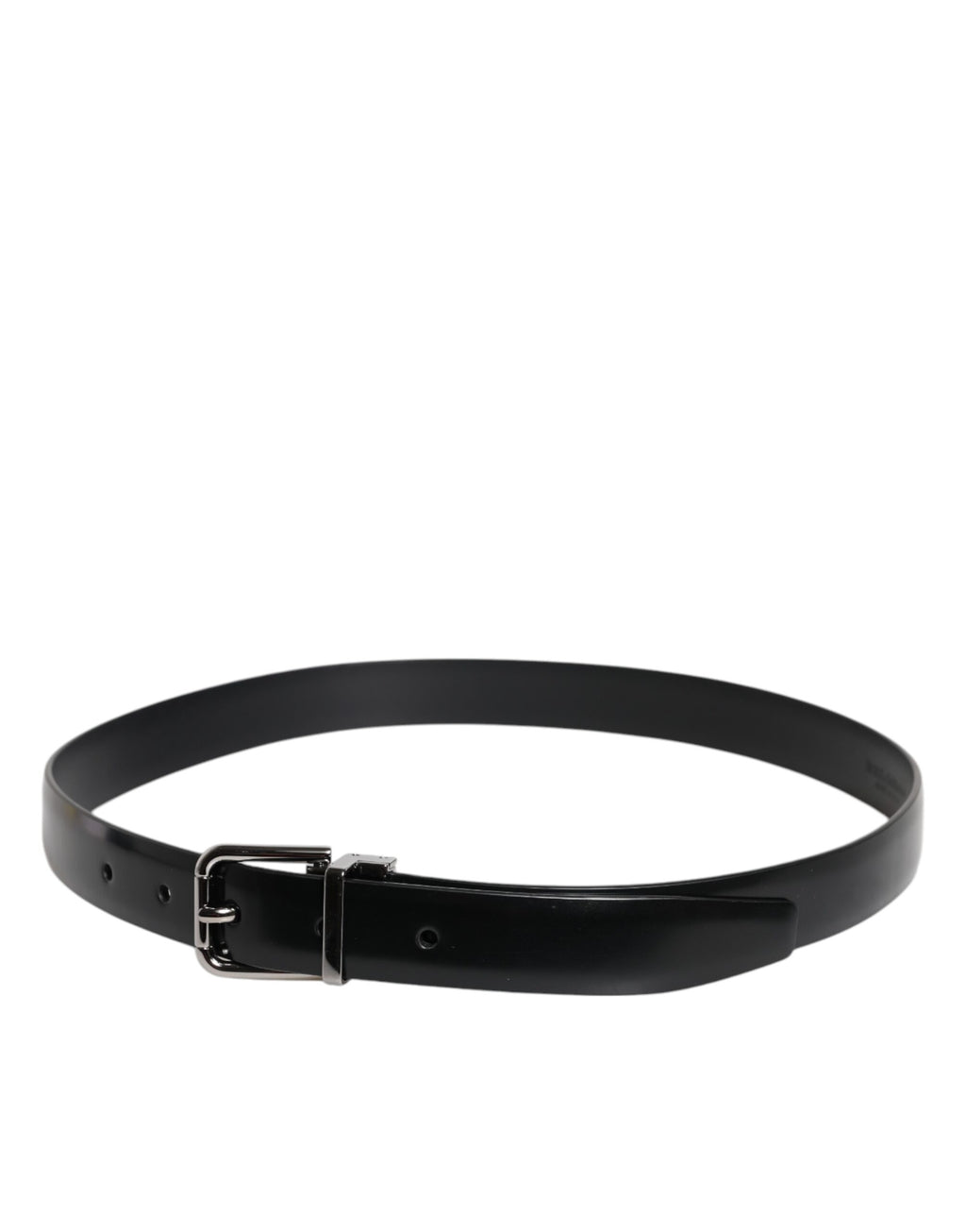 Dolce & Gabbana Black Solid Leather Classic Waist Buckle Belt