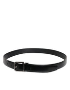 Dolce & Gabbana Black Solid Leather Classic Waist Buckle Belt