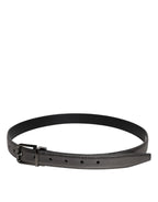 Dolce & Gabbana Black Leather Classic Metal Logo Buckle Belt