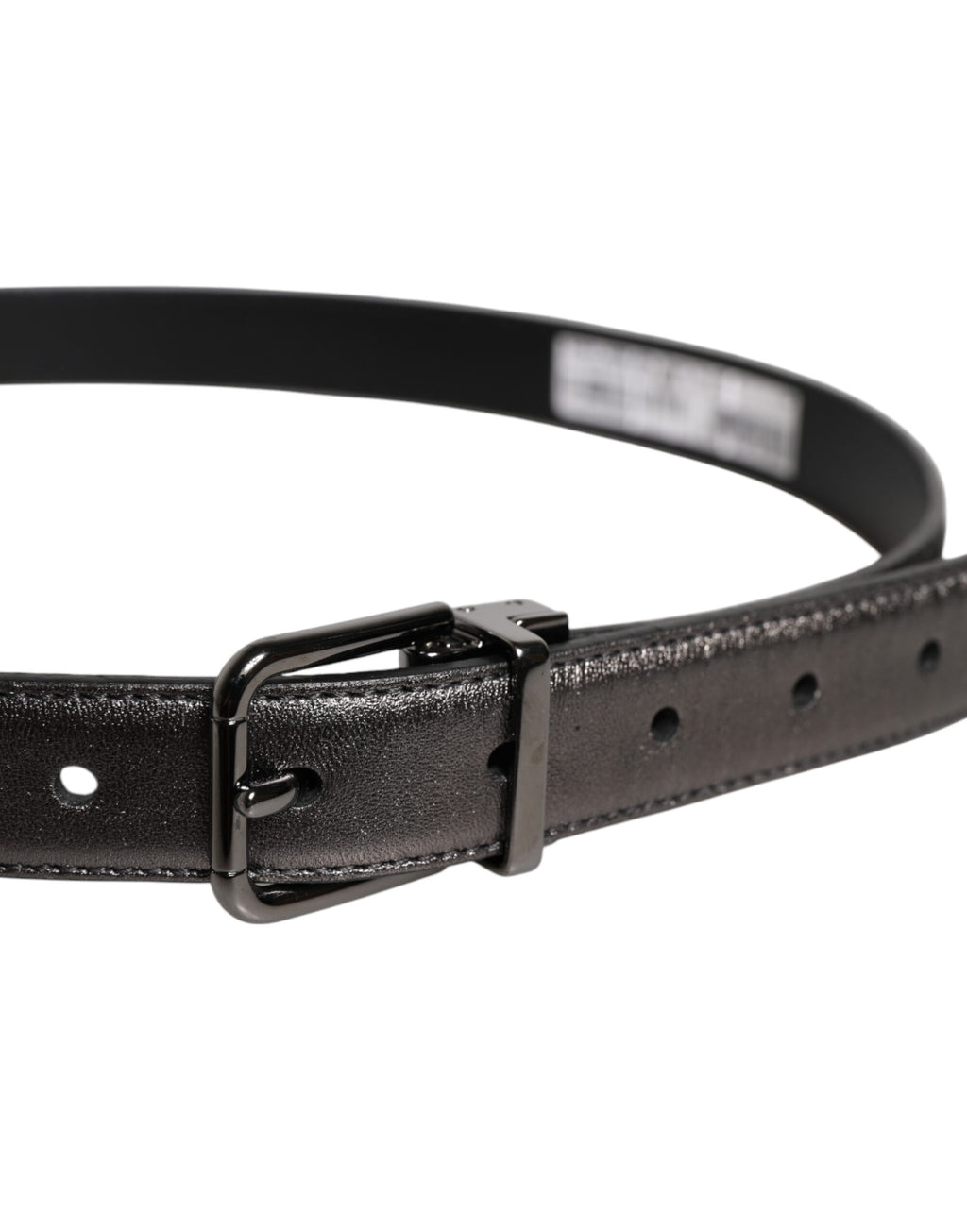 Dolce & Gabbana Black Leather Classic Metal Logo Buckle Belt
