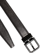 Dolce & Gabbana Black Leather Classic Metal Logo Buckle Belt