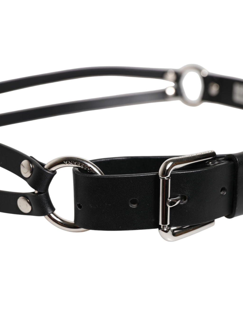 Dolce & Gabbana Black Leather Classic Metal Logo Buckle Belt