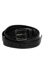 Dolce & Gabbana Black Leather Classic Metal Logo Buckle Belt