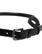 Dolce & Gabbana Black Leather Classic Metal Logo Buckle Belt