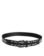 Dolce & Gabbana Black Leather Classic Metal Logo Buckle Belt