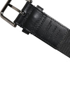Dolce & Gabbana Black Leather Classic Metal Logo Buckle Belt