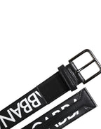 Dolce & Gabbana Black Leather Classic Metal Logo Buckle Belt