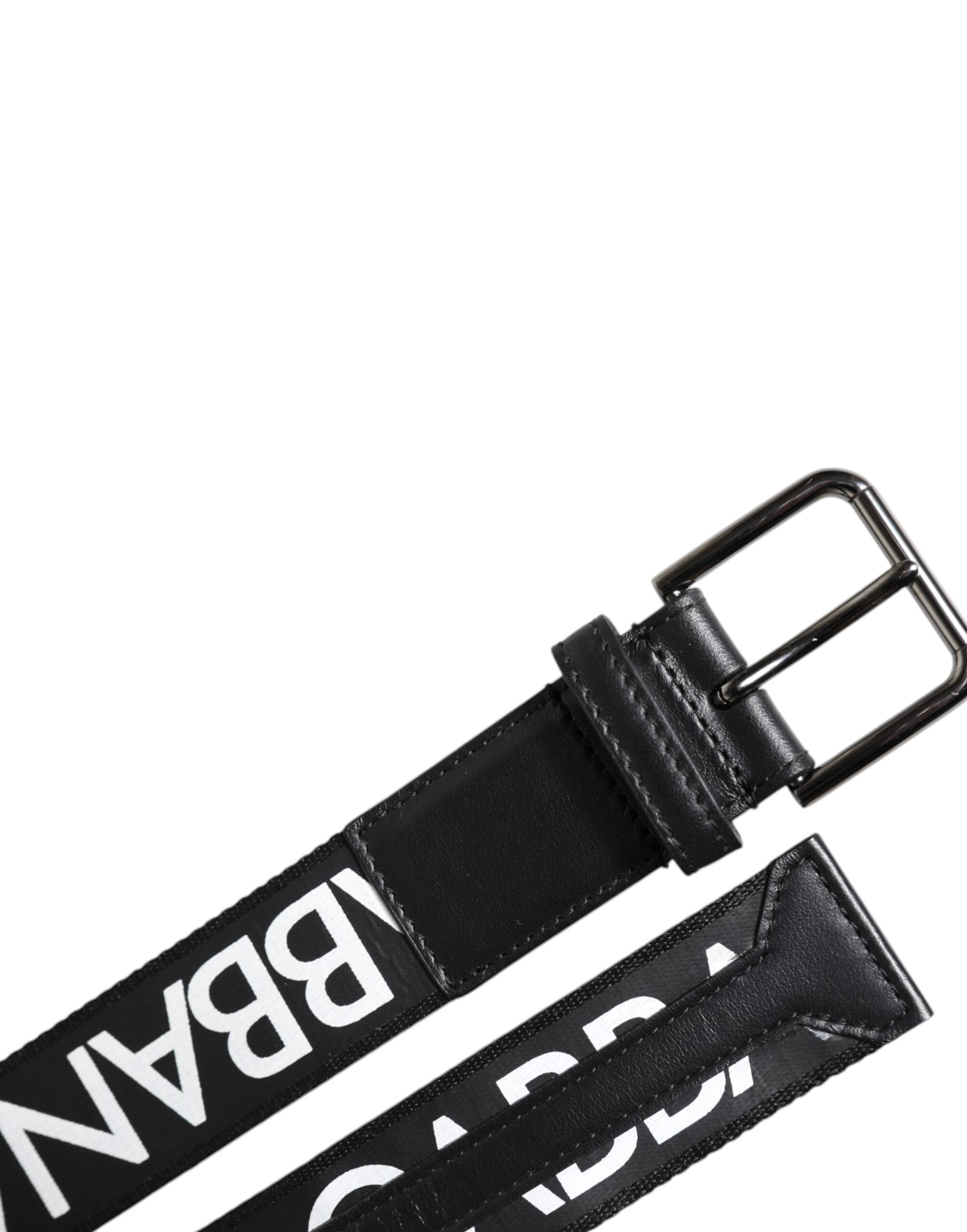 Dolce & Gabbana Black Leather Classic Metal Logo Buckle Belt