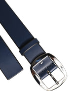 Dolce & Gabbana Blue Calf Leather Classic Metal Buckle Belt