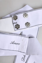 Dolce & Gabbana White Waist Ribbon Wide Bow Logo Belt