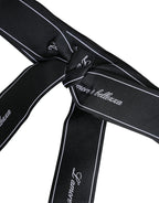 Dolce & Gabbana Black Waist Ribbon Wide Bow Logo Belt